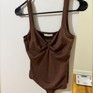Brown Sleeveless bodysuit